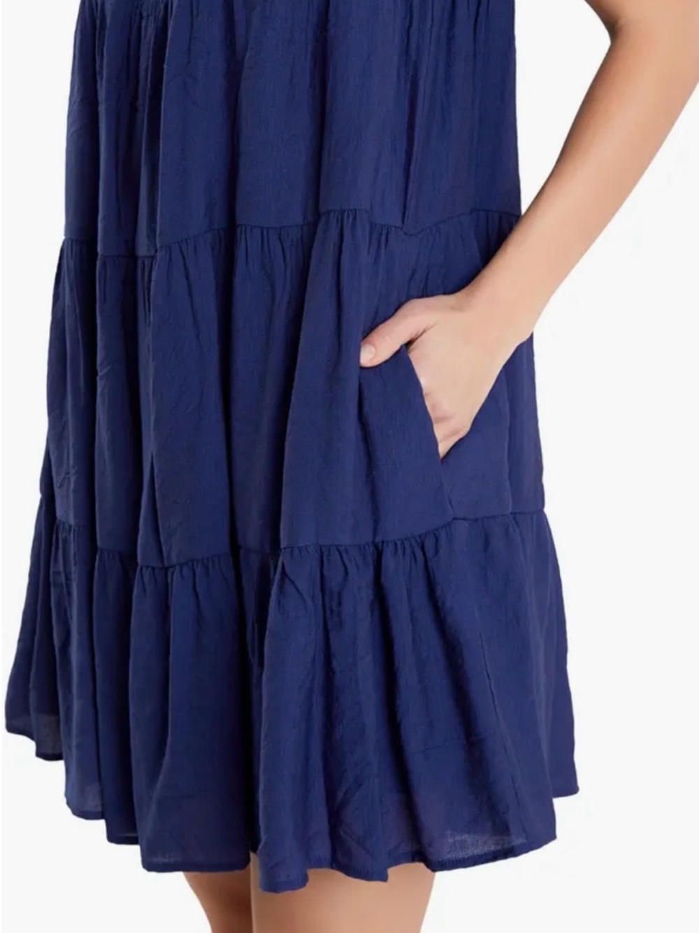 English Factory Navy Ruffle Sleeve Mini Dress - Picture 2 of 10